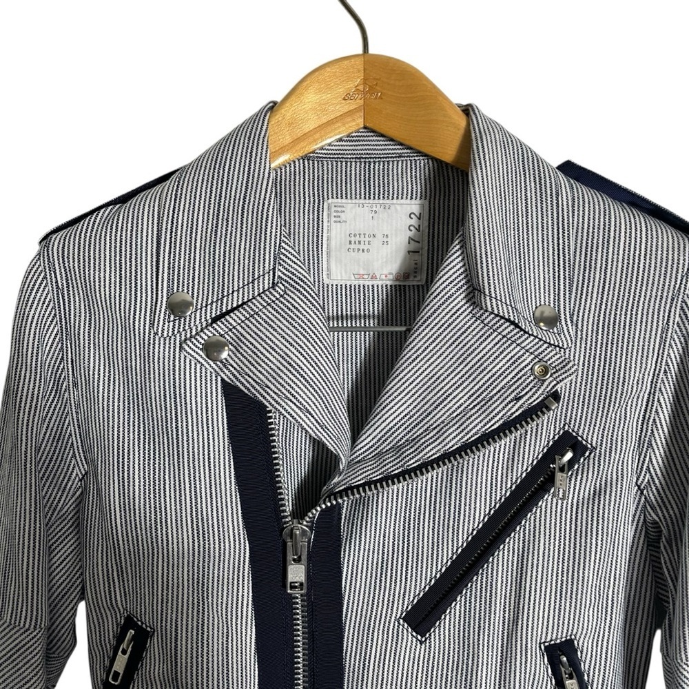 SACAI 2013 Runway Railroad Stripe Riders Motorcycle Jacket - Picture 5 of 16